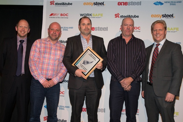 HERA Metals Industry Innovator of the Year Award won by Calder Stewart Steel – John Frear, Jim Hands, Sean Lloyd, Brian Howell, Hon. Todd McClay.
