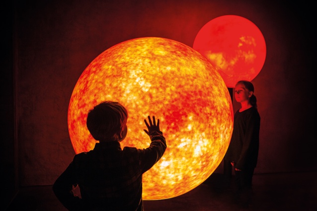 The multimedia indoor ‘dark sky experience’ in action is a stage for both science and tātai aroraki (Māori astronomy).