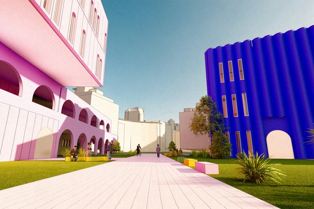 <em>Architecture in a Playful Utopia</em> by Madeleine Zwart, winner of the Resene Total Colour Rising Star Award.