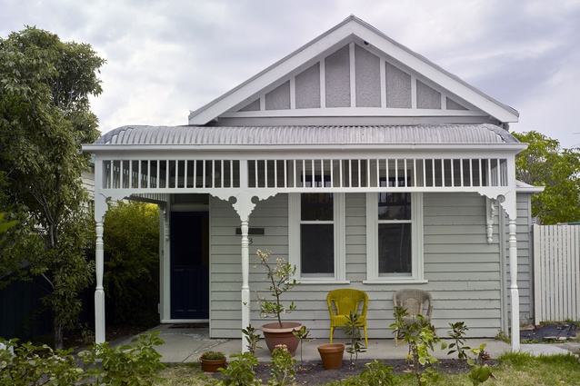The original frontage of the Melbourne home was retained in the renovation. 