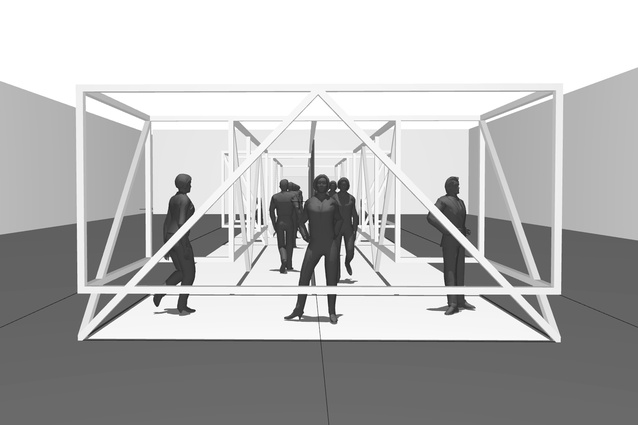 3D concept model of Taylored Studio's installation.