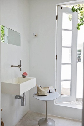 A bright and breezy bathroom.