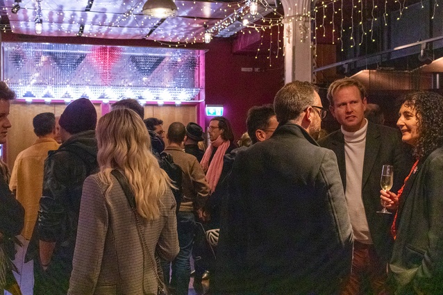 The post-debate mixer at Auckland’s Q Theatre.