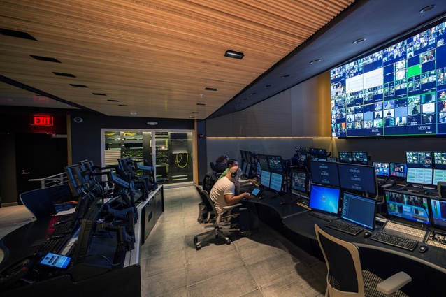 HBO network LAG Central Control Centre by  Meridian Design Associates in Sunrise, Florida, United States. 2012. A hub for broadcasting control. 