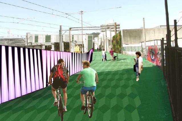 Another ongoing proposal develops an existing, underutilized railway track to a lane-way that accommodates for cyclists and pedestrians.