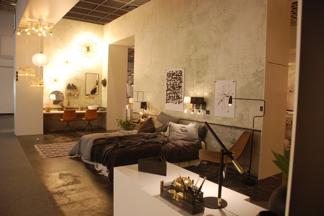 A styled room in the Italian Lighting pavilion.