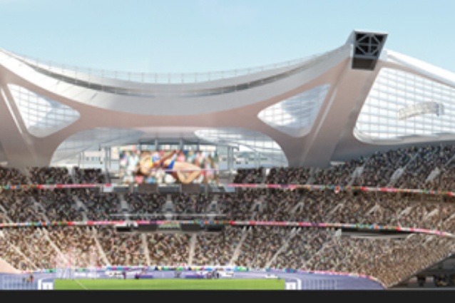 Section of proposed Tokyo Olympic Stadium by Zaha Hadid Architects.