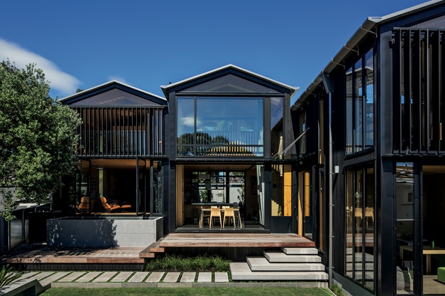 Boatsheds, Auckland by Strachan Group Architects. Spread over three levels and across three pavilions this large family home has been accommodated on a fairly modest site.