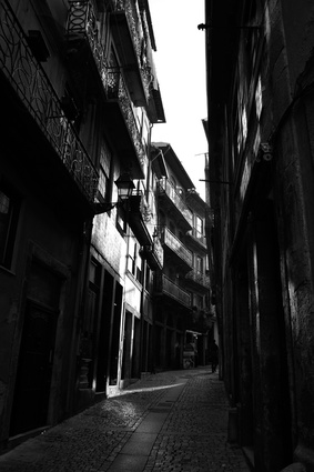 This photograph of a streetscape in Porto was taken by Zilliox during a backpacking trip through Portugal. 