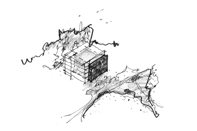 Design process sketch investigating the ephemeral and permanent qualities of the landscape and built environments – their pūrākau, their stories.