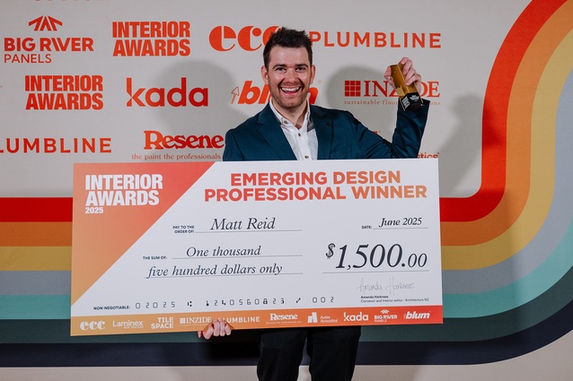 Matt Reid (Warren and Mahoney), Emerging Design Professional winner.