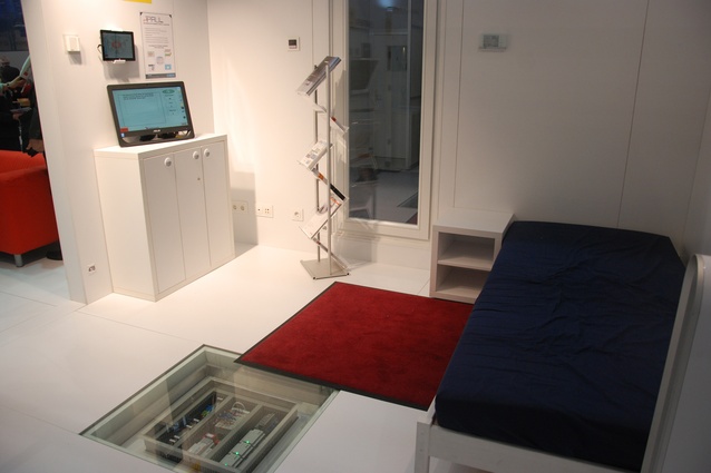 A bedroom in the fully automated E-haus at Light+Building.