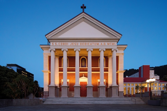 The grand portico of the Cathedral has been cleaned and repaired.
