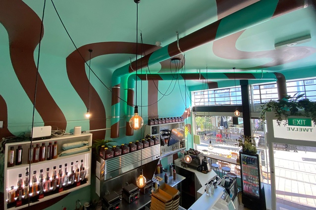 Winner – Resene Total Colour Commercial Interior Public + Retail Colour Maestro Award: Waffle Haus by Steve Rosling of Element17