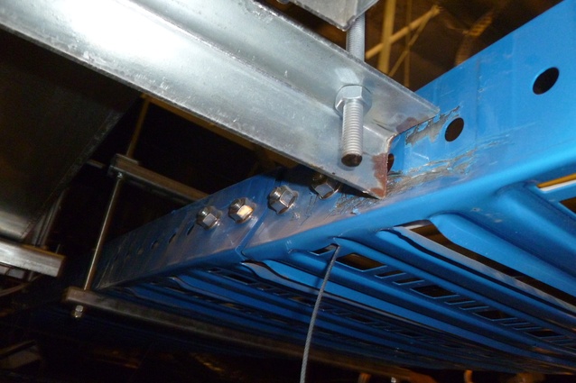 Post-earthquake damage to a ducting and cable tray. There was no bracing on either utility and NZS4219:2009 was not adhered to.