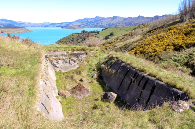 Remains of a water reservoir at the former Cass Bay Naval Armament Depot in Lyttelton, the subject of a Conservation Management Plan that Alex helped prepare.