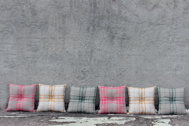 Cushions in ‘McNab’ tartan. 