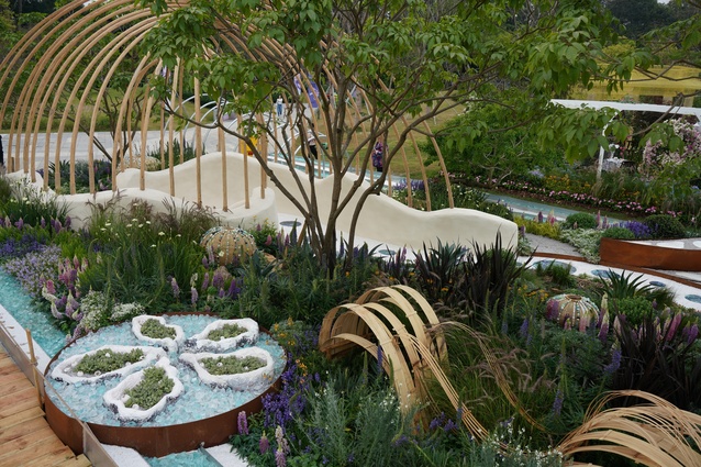<em>Ocean’s Edge</em> by Jules Moore, winner of the gold and Best Feature Garden Awards at the Shenzhen Greater Bay Area Flower Show.