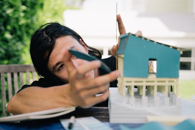 Creating the model of the cabin to be built in Wellington.
