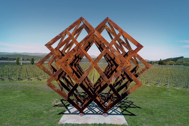 The installation among the vines.
