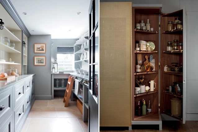 The layout of Humphrey Munson’s Longford pantry is traditional but includes contemporary elements; contemporary kitchens designed by Lanserring include Tradescant.