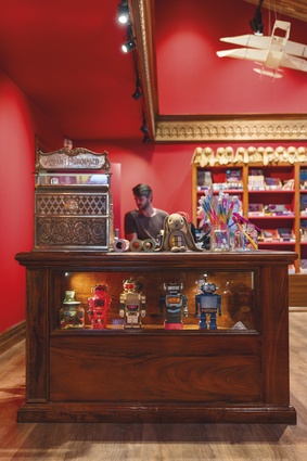 The toy shop is designed in a classic village style.