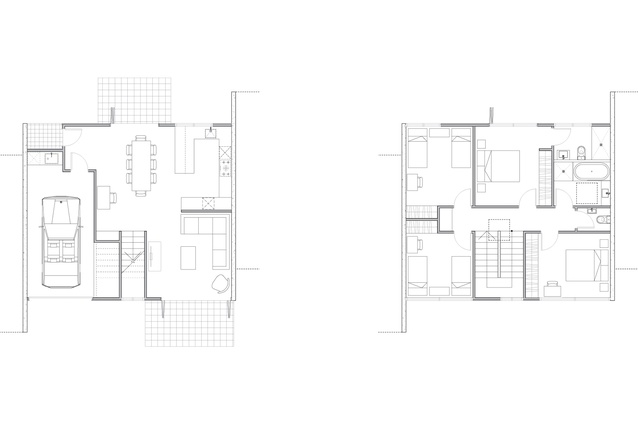 Type C2 – four-bedroomed terrace unit floor plans.