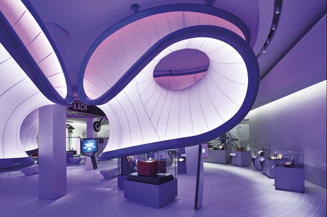 Zaha Hadid Architects’ new mathematics gallery, the Winton Gallery, at the Science Museum, London.