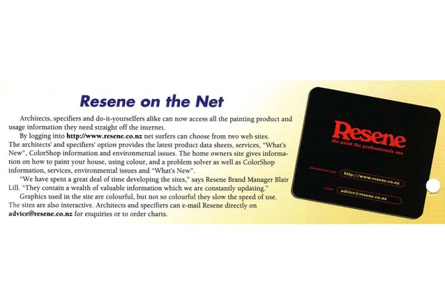 Resene enters the internet age, with a call out to net surfers everywhere.