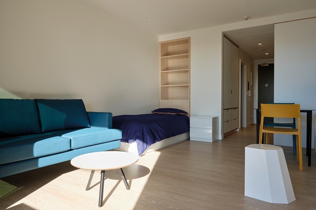 A typical one-bed unit has an en suite, kitchen, laundry and balcony.
