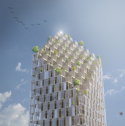 Each apartment will have a glass-covered verandah, while the building itself will be powered by solar panels on the roof.