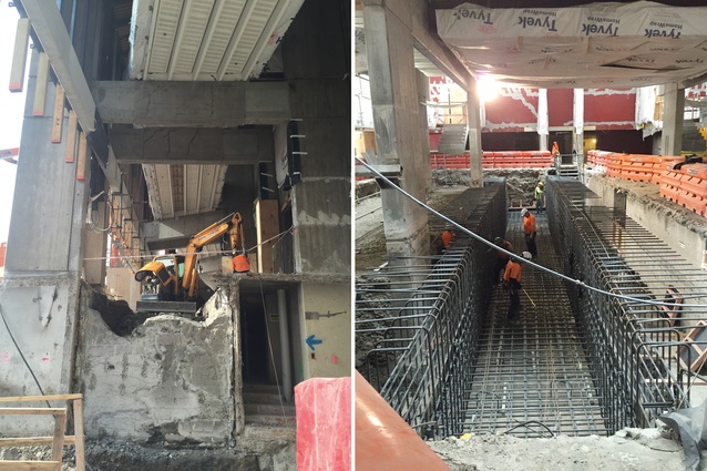 Demolition of the existing basement plant room; rebuilding the plant access tunnels through the main foyer.
