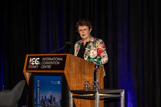 New Zealand Property Council CEO, Leonie Freeman addressing conference attendees.