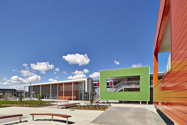 The newly completed Ormiston Primary School with its vibrant facade details. 