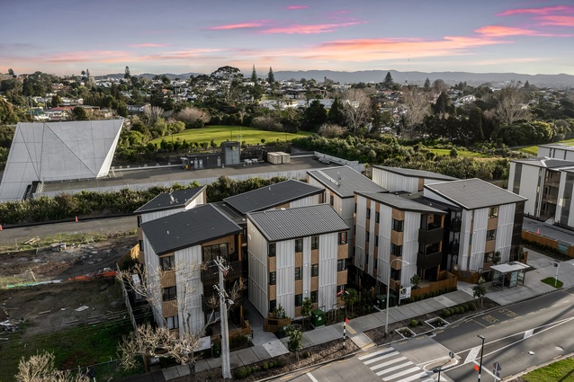 Winner - Housing - Multi Unit: The Ōwairaka Collection by Stevens Lawson Architects.
