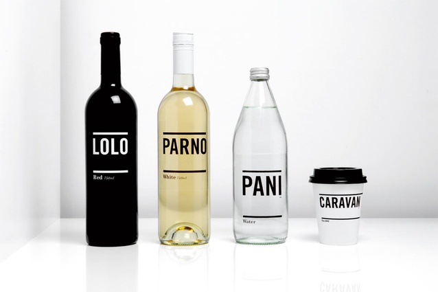 Beverage labelling designs for Caravan restaurant in London.