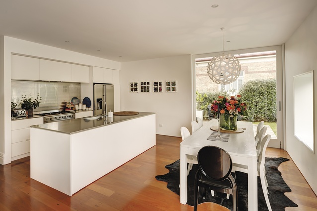 The new kitchen and dining area in this Mt Eden house.