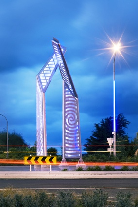 Night lighting at the roundabout is programmed to change subtly over time.