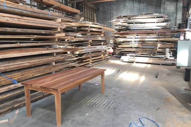 Native timbers harvested for re-use.