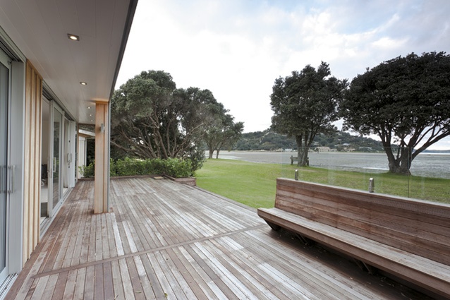 The view from the seating area on the covered deck on the beach side of the house.