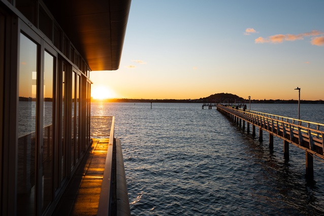 The historic Okahu Bay Wharf, looking towards Devonport. 