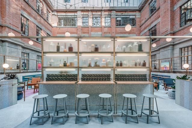 WeWork, China Flagship in Weihai Lu, Shanghai. The space is nestled in a turn-of-the century brick building; a former opium factory and artist residence.