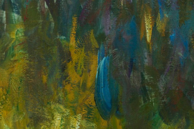 A detail of <em>Soleil couchant</em>, one of Monet's <em>Les Nymphéas</em> series. 