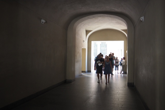 A passageway designed by Josef Plečnik at Prague Castle.