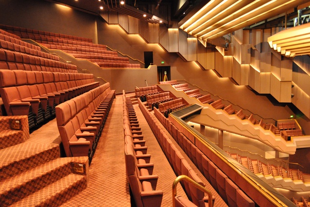 The theatre's 1330 theatre seats had to be orientated in a perfect arc towards the stage.