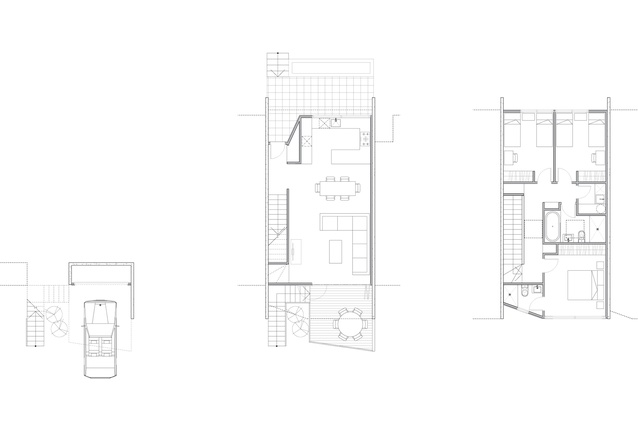 Type A – three-bedroomed terrace unit plans.