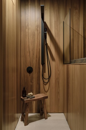 The studio provides infrared saunas, bespoke float pods and pro-athlete grade massage devices as well as yoga and meditation spaces. Planning and finishes throughout ensured functionality was retained while still providing a sense of calm and accessibility.
