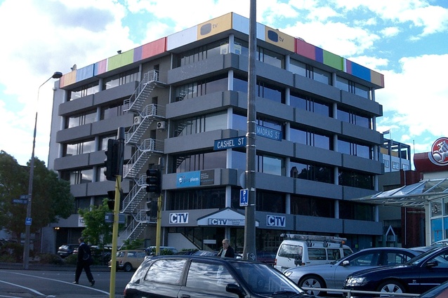 The CTV building before its collapse in 2011. 
