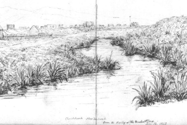 Courthouse riverbank, the Avon River in 1852.