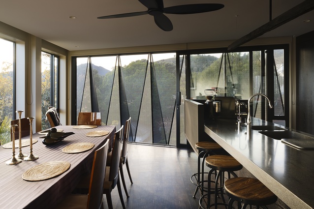 Sliding doors allow for a connection to the outdoors, even on a relatively constrained site.
